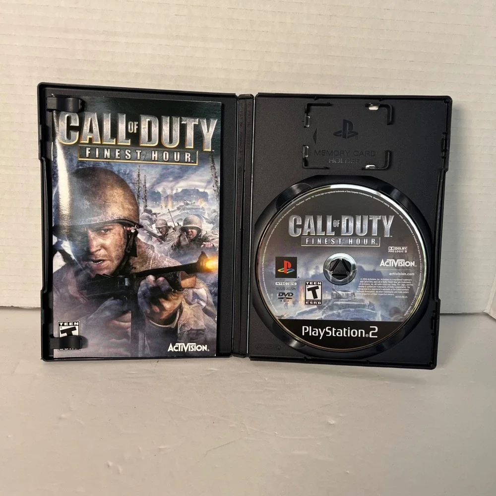 Call of Duty Finest‎ Hour Sony PlayStation 2 PS2 2004 Black Label CIB 3658